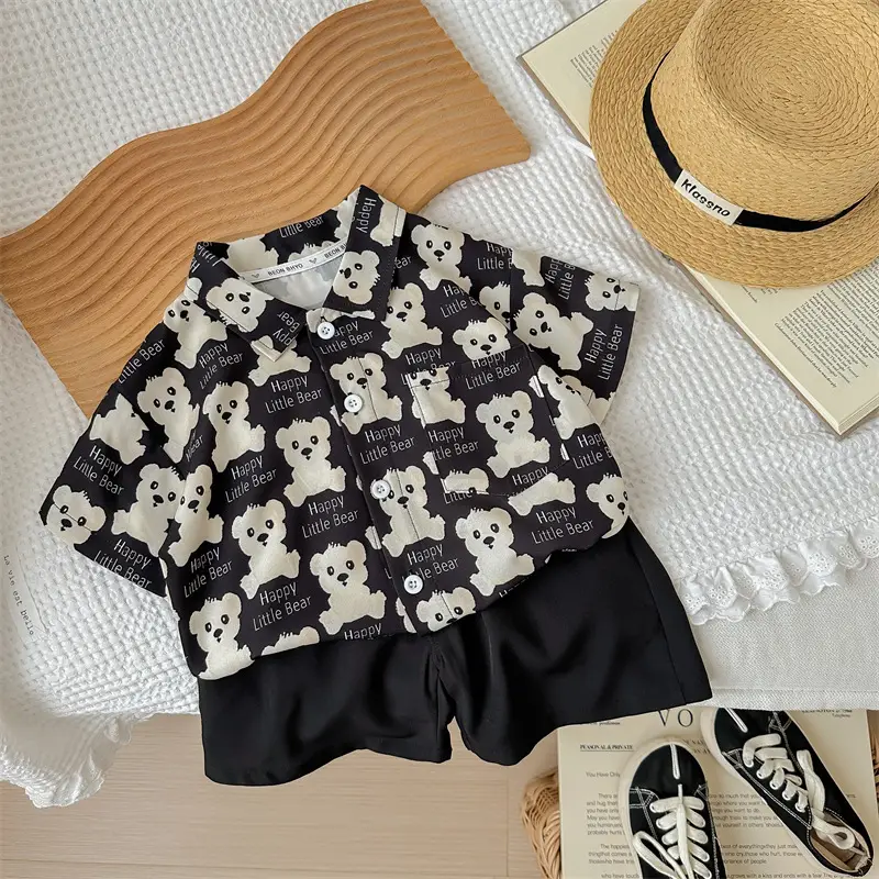 Children's Clothing Short-sleeved T-shirt Summer suit Boys' Styline Fashionable Two-piece New Children's Clothes Baby Children — feature 10