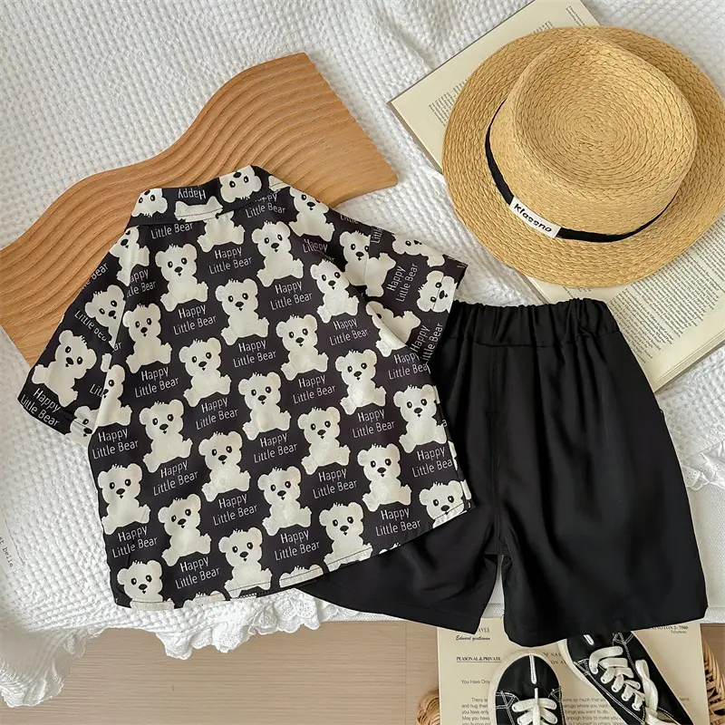 Children's Clothing Short-sleeved T-shirt Summer suit Boys' Styline Fashionable Two-piece New Children's Clothes Baby Children — feature 11