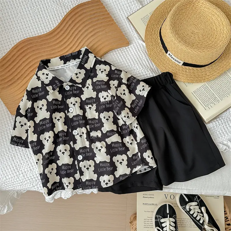 Children's Clothing Short-sleeved T-shirt Summer suit Boys' Styline Fashionable Two-piece New Children's Clothes Baby Children — feature 13