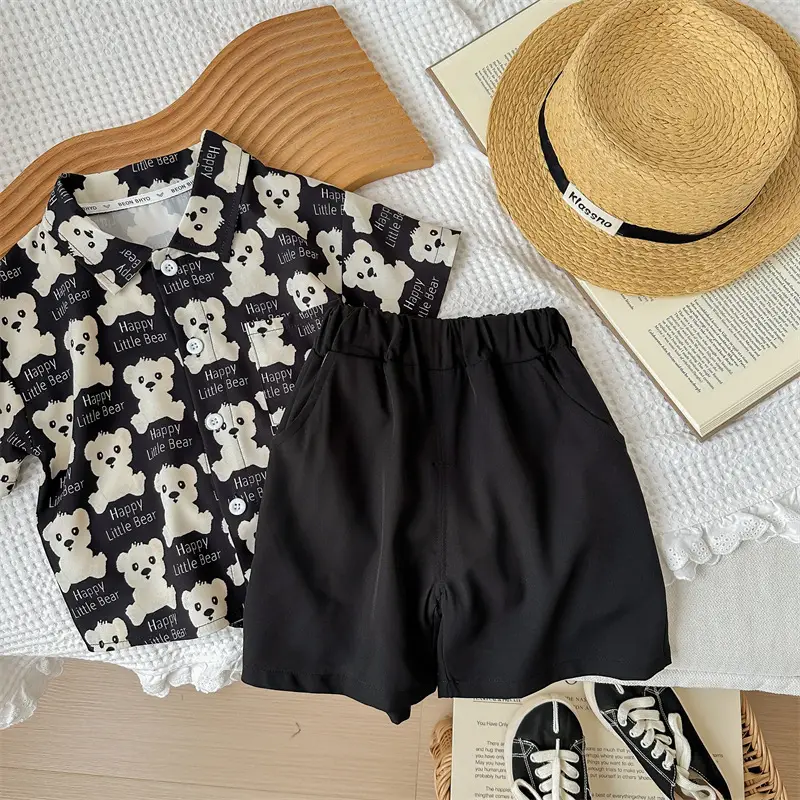 Children's Clothing Short-sleeved T-shirt Summer suit Boys' Styline Fashionable Two-piece New Children's Clothes Baby Children — feature 14