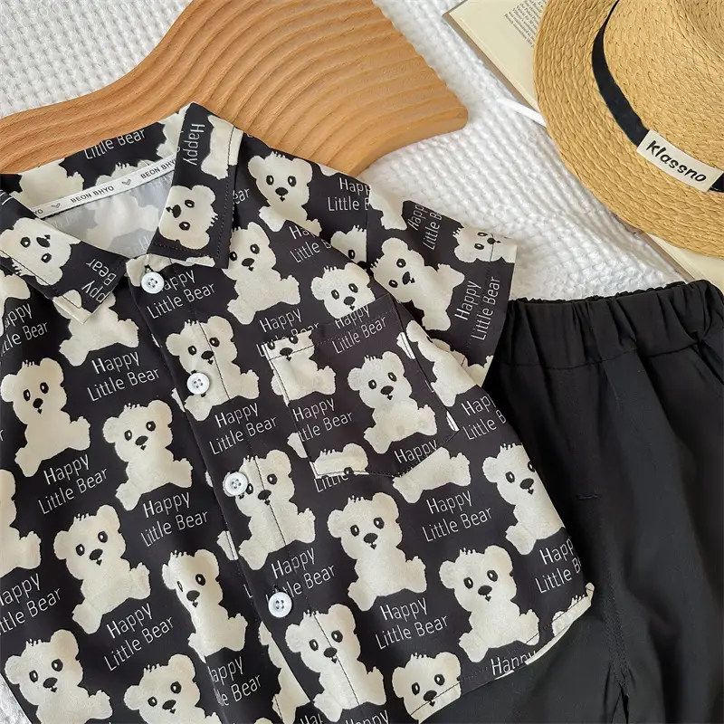 Children's Clothing Short-sleeved T-shirt Summer suit Boys' Styline Fashionable Two-piece New Children's Clothes Baby Children — feature 18