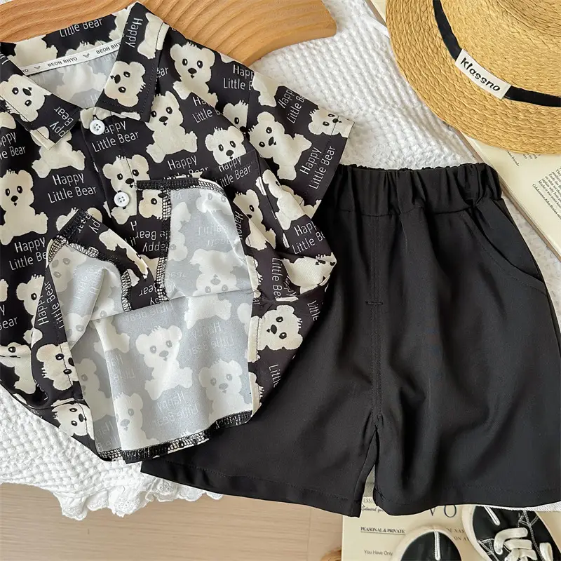 Children's Clothing Short-sleeved T-shirt Summer suit Boys' Styline Fashionable Two-piece New Children's Clothes Baby Children — feature 19