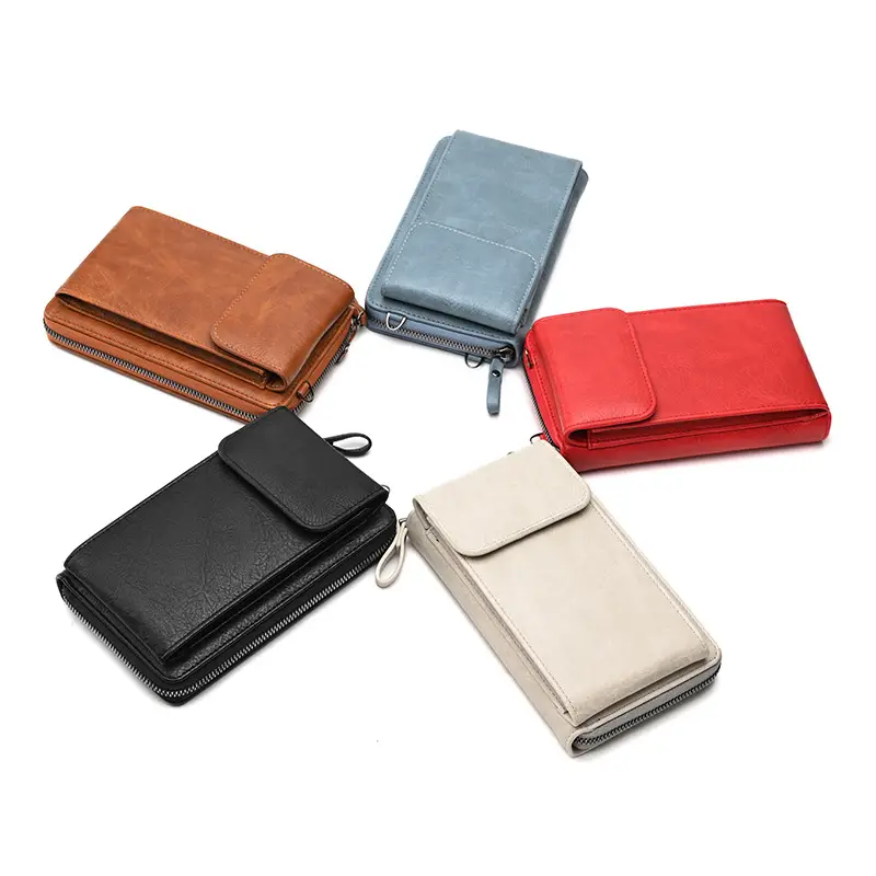 Black Retro Women's Crossbody Phone Wallet Bag - Image 11