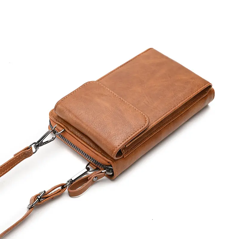 Black Retro Women's Crossbody Phone Wallet Bag - Image 14