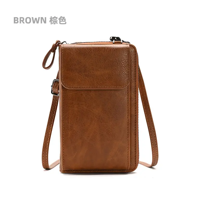 Black Retro Women's Crossbody Phone Wallet Bag — feature 11
