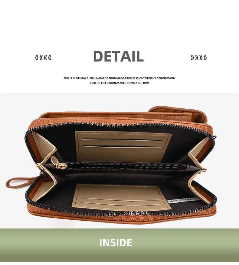Black Retro Women's Crossbody Phone Wallet Bag — feature 13