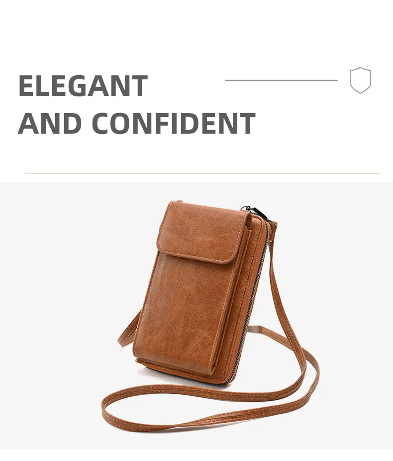 Black Retro Women's Crossbody Phone Wallet Bag — feature 3