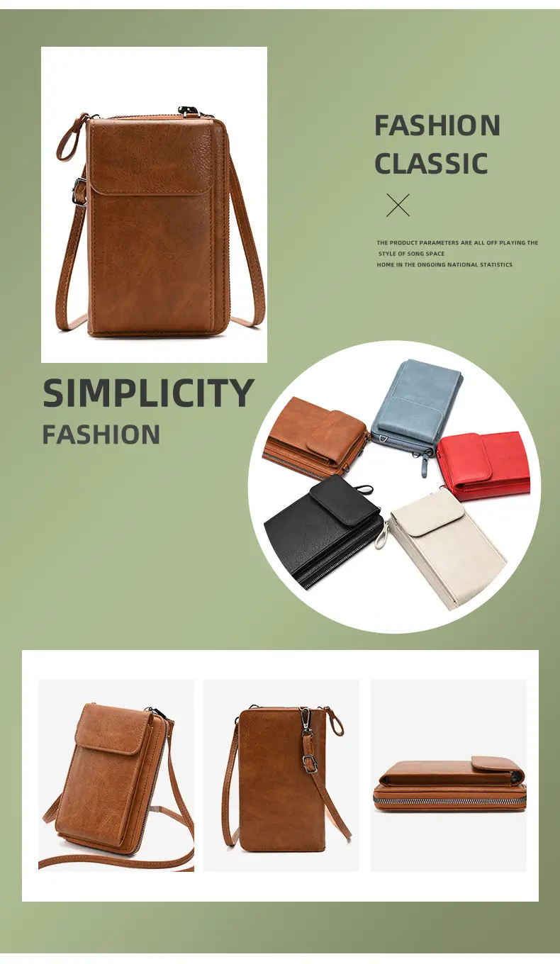 Black Retro Women's Crossbody Phone Wallet Bag — feature 4