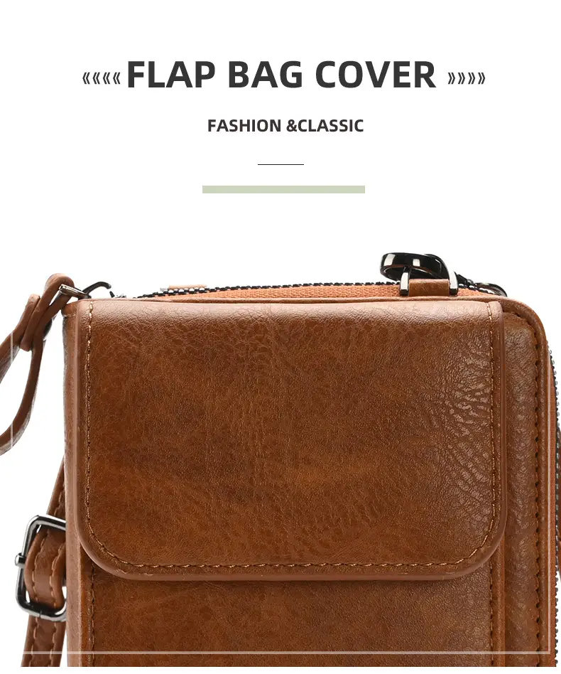 Black Retro Women's Crossbody Phone Wallet Bag — feature 5