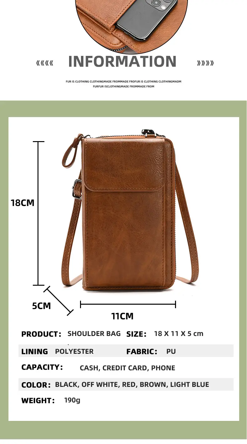 Black Retro Women's Crossbody Phone Wallet Bag — feature 7
