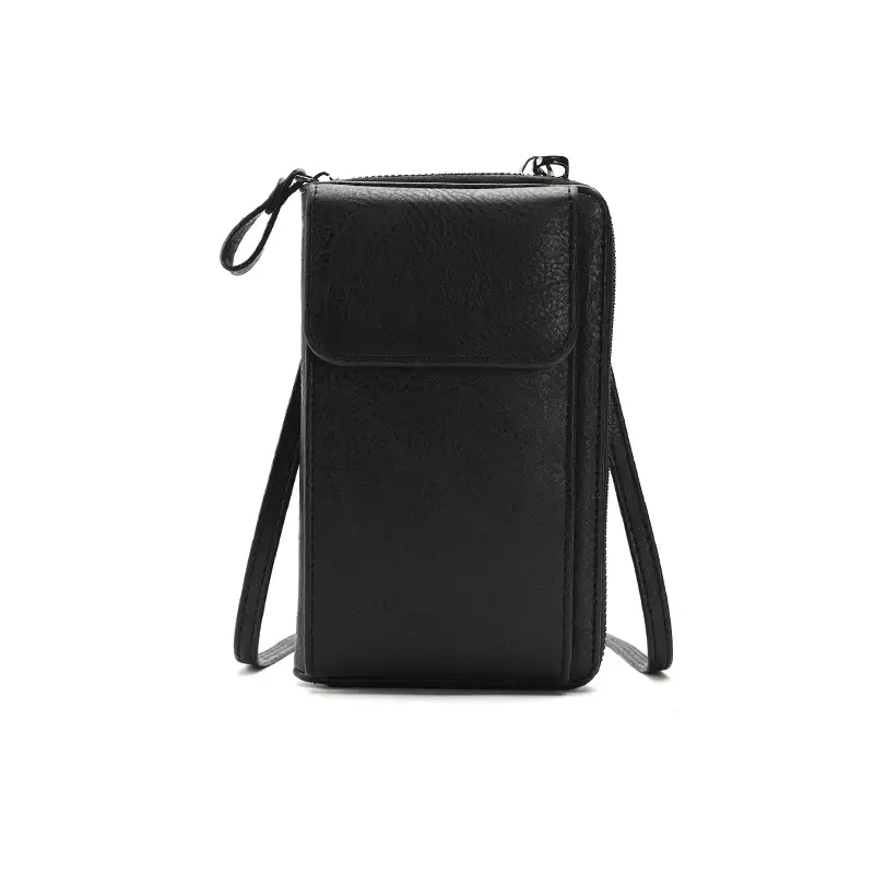 Black Retro Women's Crossbody Phone Wallet Bag - Image 2