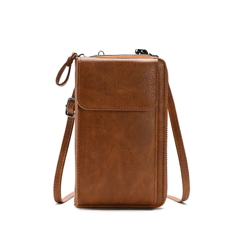 Black Retro Women's Crossbody Phone Wallet Bag - Image 3