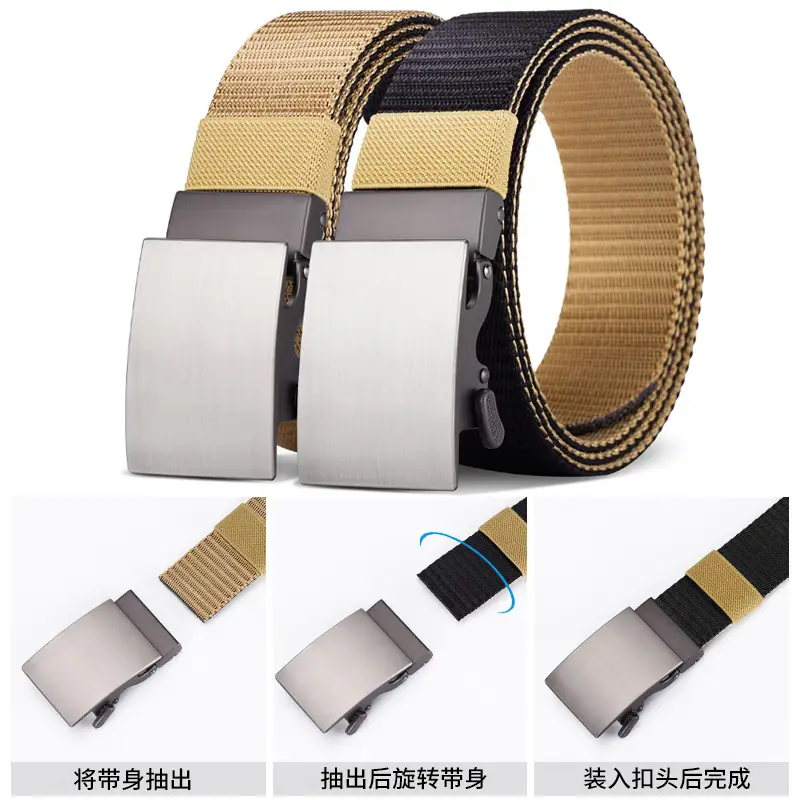 Double-Sided Faux Nylon Belt for Men European American Casual Waist-Cinching - Image 8