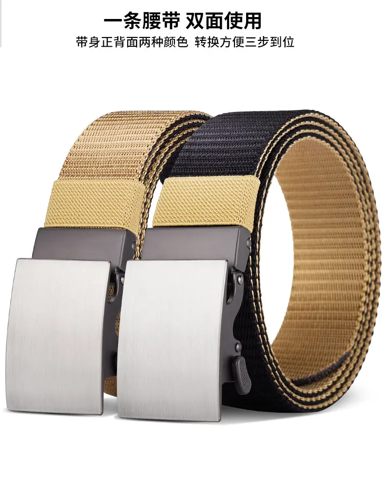 Double-Sided Faux Nylon Belt for Men European American Casual Waist-Cinching — feature 36