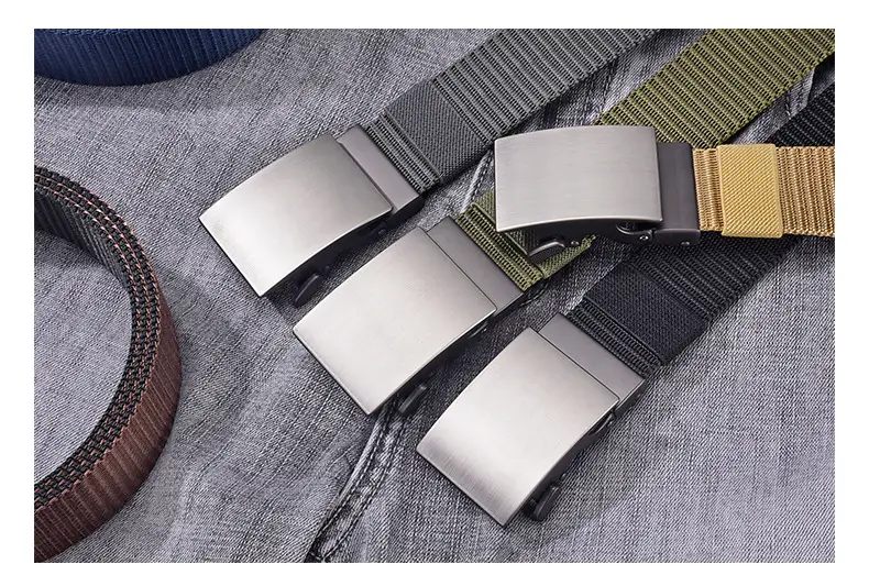 Double-Sided Faux Nylon Belt for Men European American Casual Waist-Cinching — feature 55