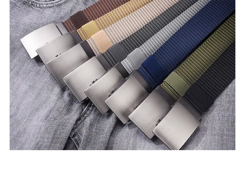 Double-Sided Faux Nylon Belt for Men European American Casual Waist-Cinching — feature 57