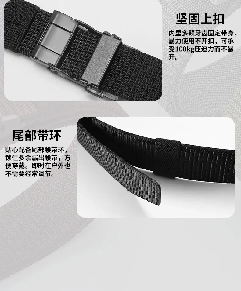 Double-Sided Faux Nylon Belt for Men European American Casual Waist-Cinching — feature 60