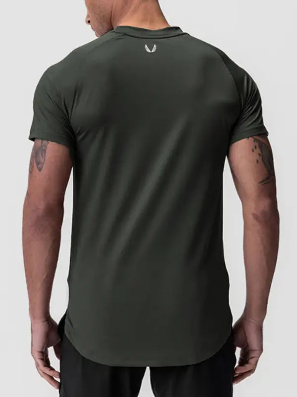 Men Black Slim Fit T-Shirt with Logo - Image 8