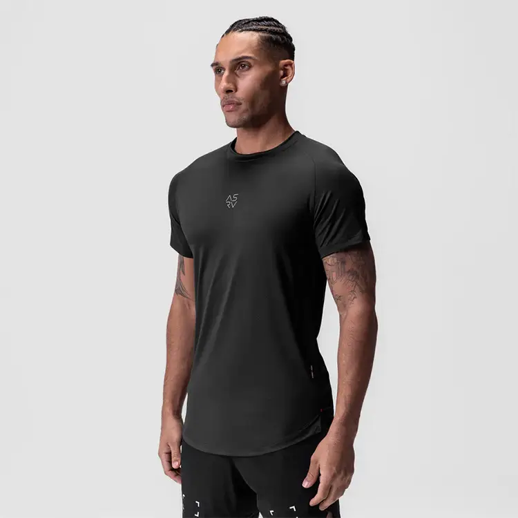 Men Black Slim Fit T-Shirt with Logo — feature 14
