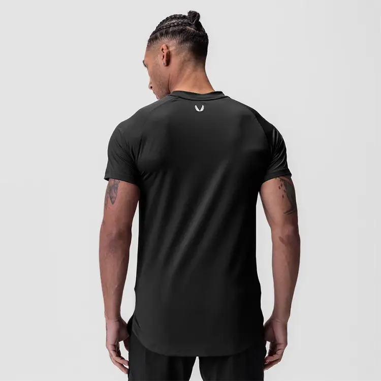 Men Black Slim Fit T-Shirt with Logo — feature 15