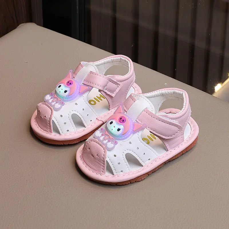Girls Cartoon Call Sandals 0-1Yr Purple White - Image 4