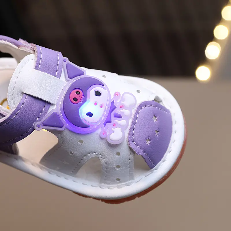 Girls Cartoon Call Sandals 0-1Yr Purple White - Image 6