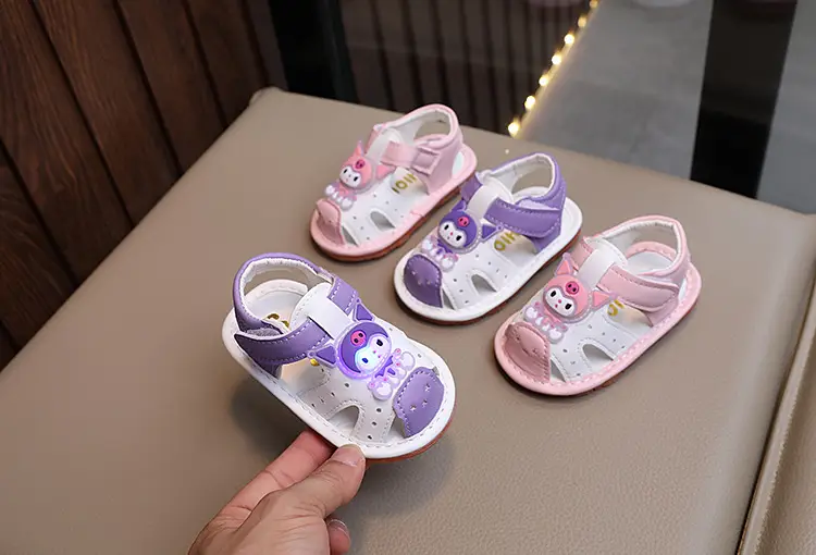 Girls Cartoon Call Sandals 0-1Yr Purple White β feature 1