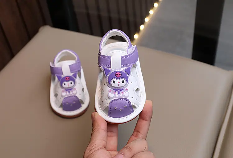 Girls Cartoon Call Sandals 0-1Yr Purple White β feature 5