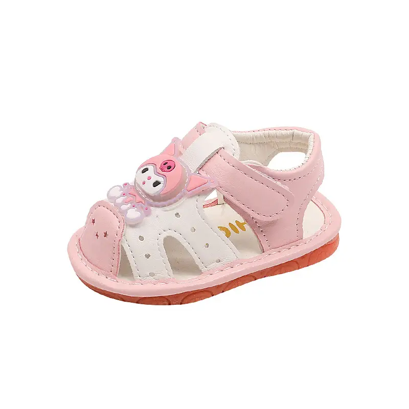 Girls Cartoon Call Sandals 0-1Yr Purple White - Image 1