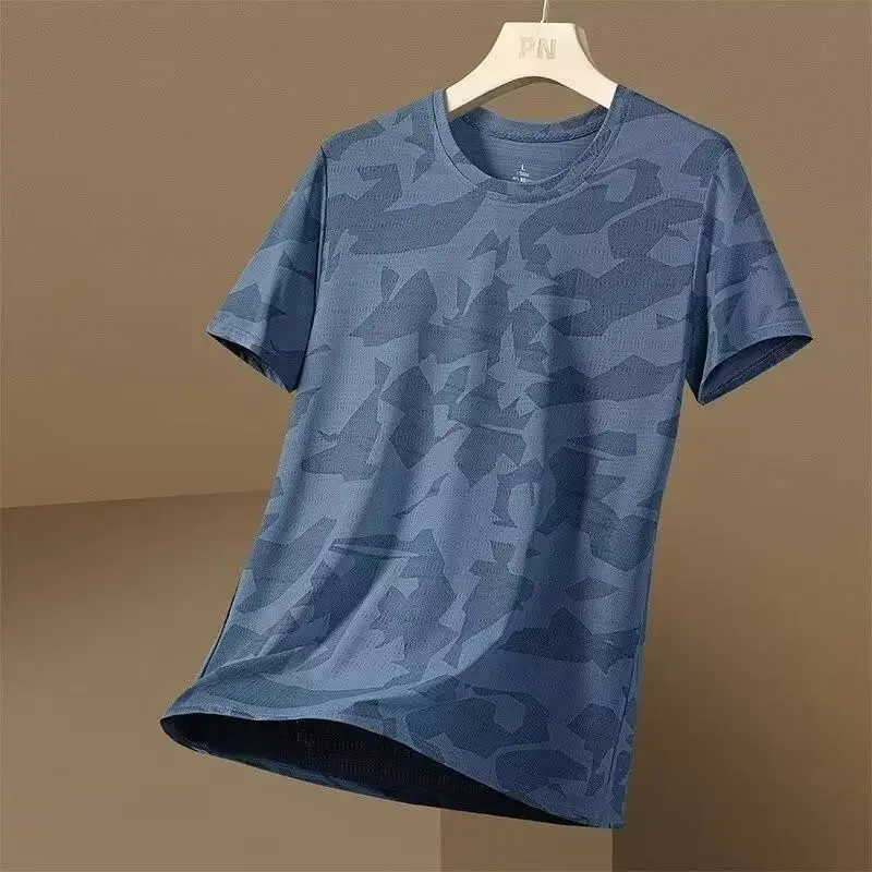Men Camouflage Grey T-Shirt Short Sleeve - Image 8