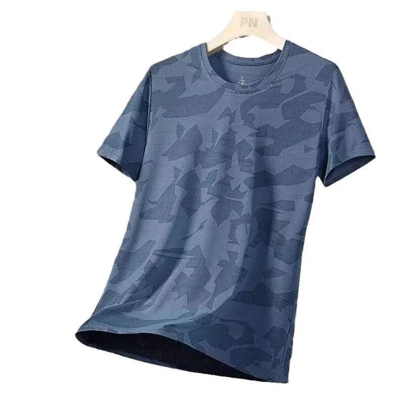Men Camouflage Grey T-Shirt Short Sleeve - Image 9