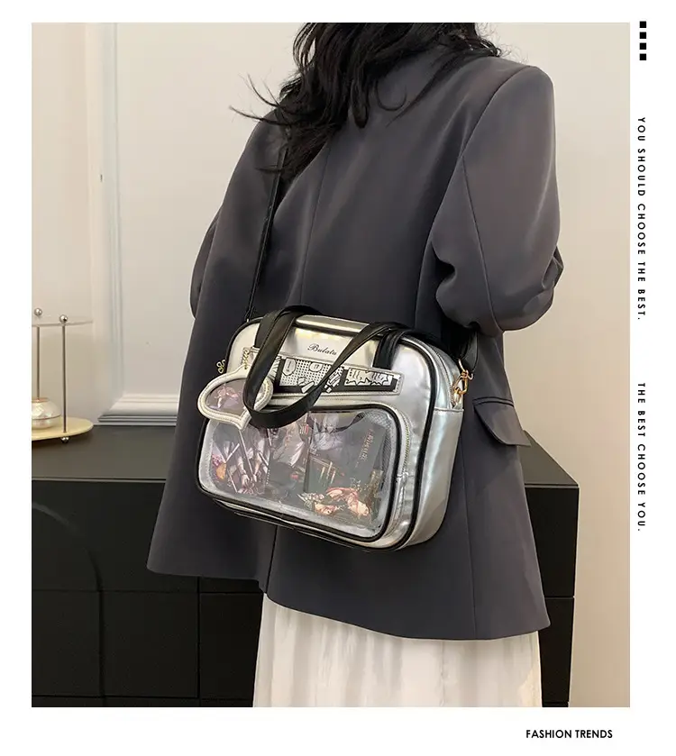 Japanese Painful Bag for Girls Transparent Bar Bag — feature 1