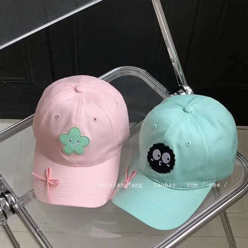 Women's Bow Embroidered Baseball Cap Wide Brim Hat - Image 5