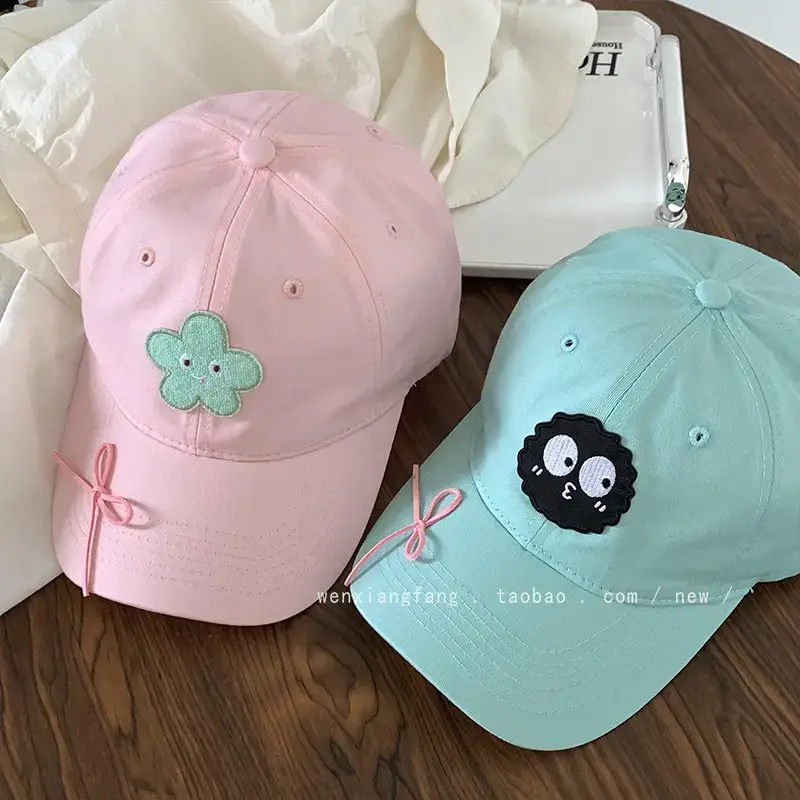 Women's Bow Embroidered Baseball Cap Wide Brim Hat - Image 6