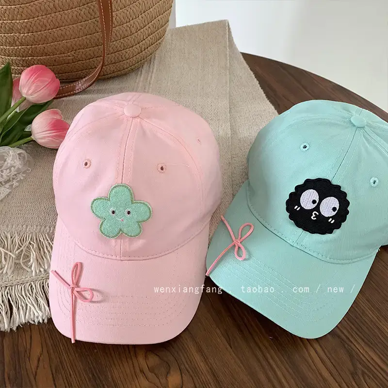 Women's Bow Embroidered Baseball Cap Wide Brim Hat - Image 7