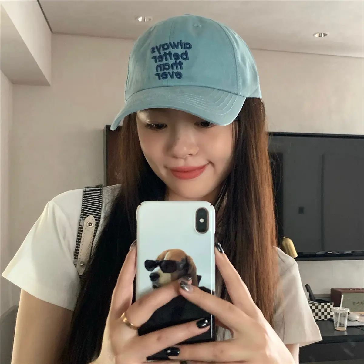 Korean Style Letter Embroidered Baseball Cap for Men Women