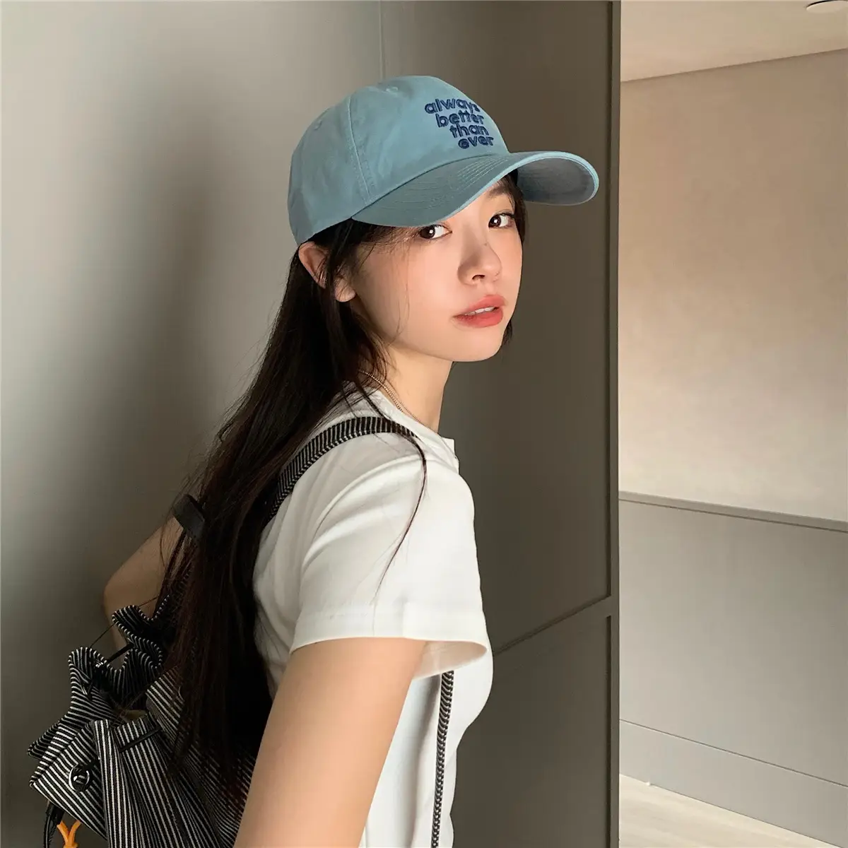Korean Style Letter Embroidered Baseball Cap for Men Women