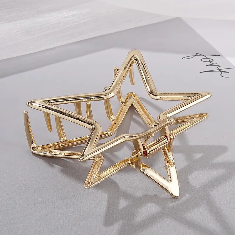 2024 New Hollow Five-Point Star Metal Hairpin Women - Image 4