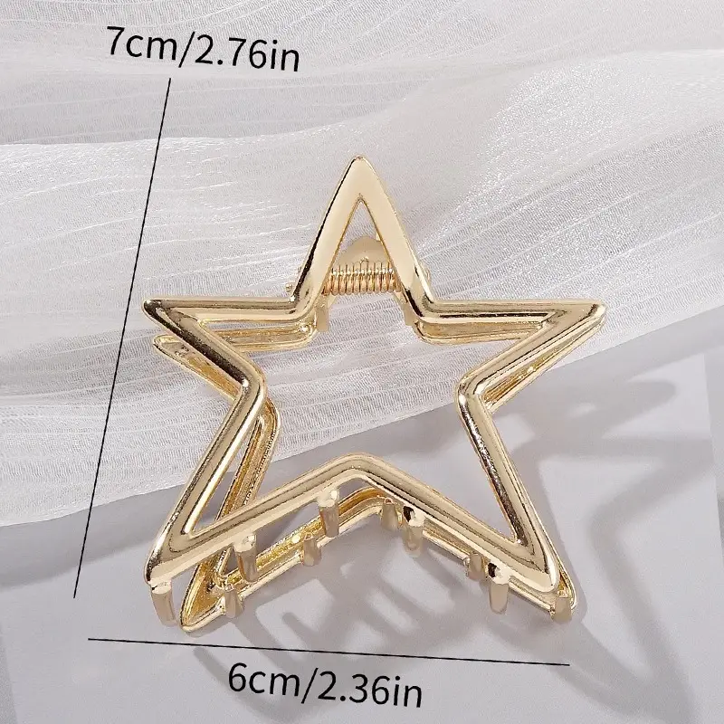 2024 New Hollow Five-Point Star Metal Hairpin Women - Image 5
