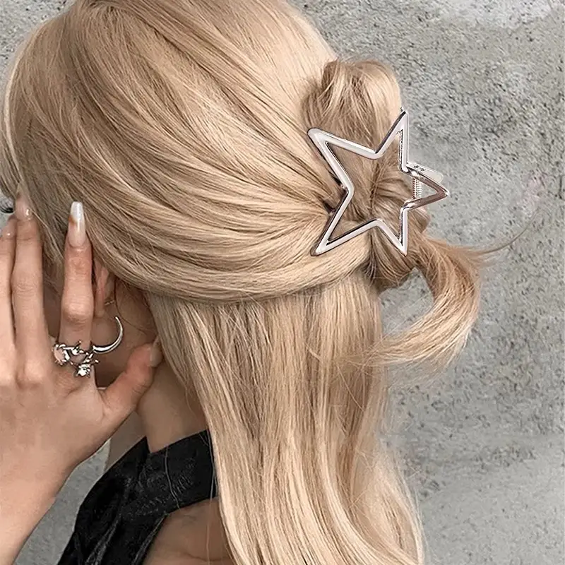 2024 New Hollow Five-Point Star Metal Hairpin Women - Image 6