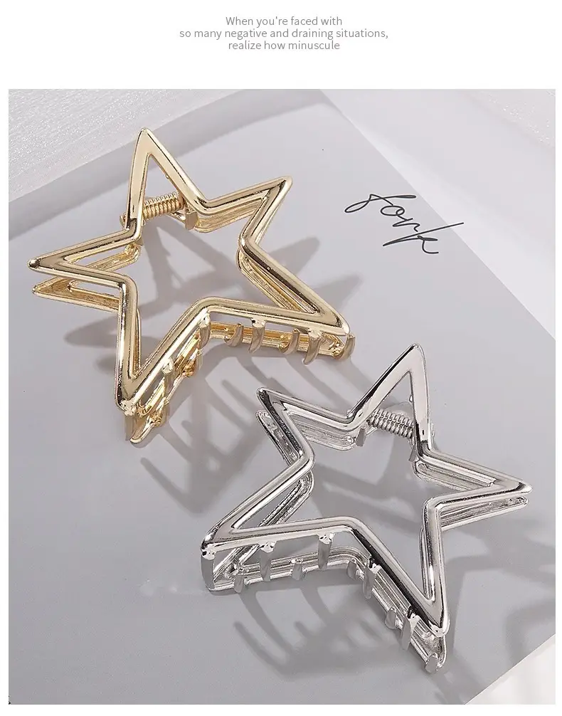 2024 New Hollow Five-Point Star Metal Hairpin Women — feature 8