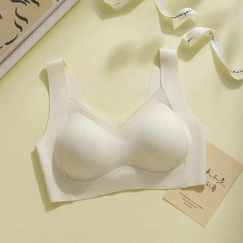 White Seamless Anti-Sagging Vest Style Bra - Image 4