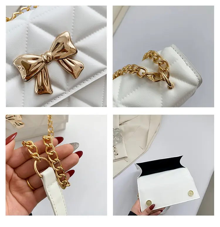 Black Diamond Embroidery Chain Shoulder Bag for Women — feature 10