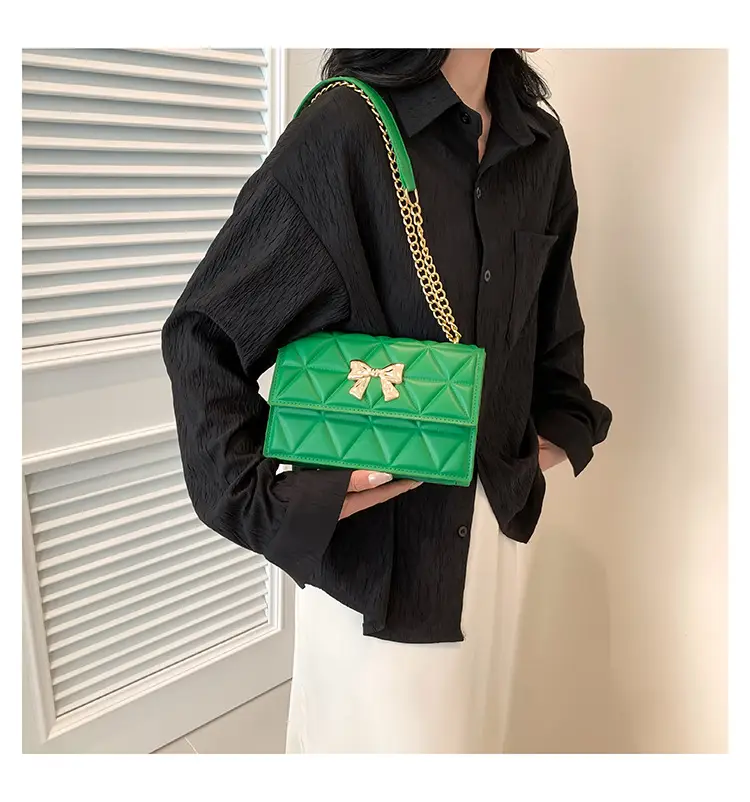 Black Diamond Embroidery Chain Shoulder Bag for Women — feature 22