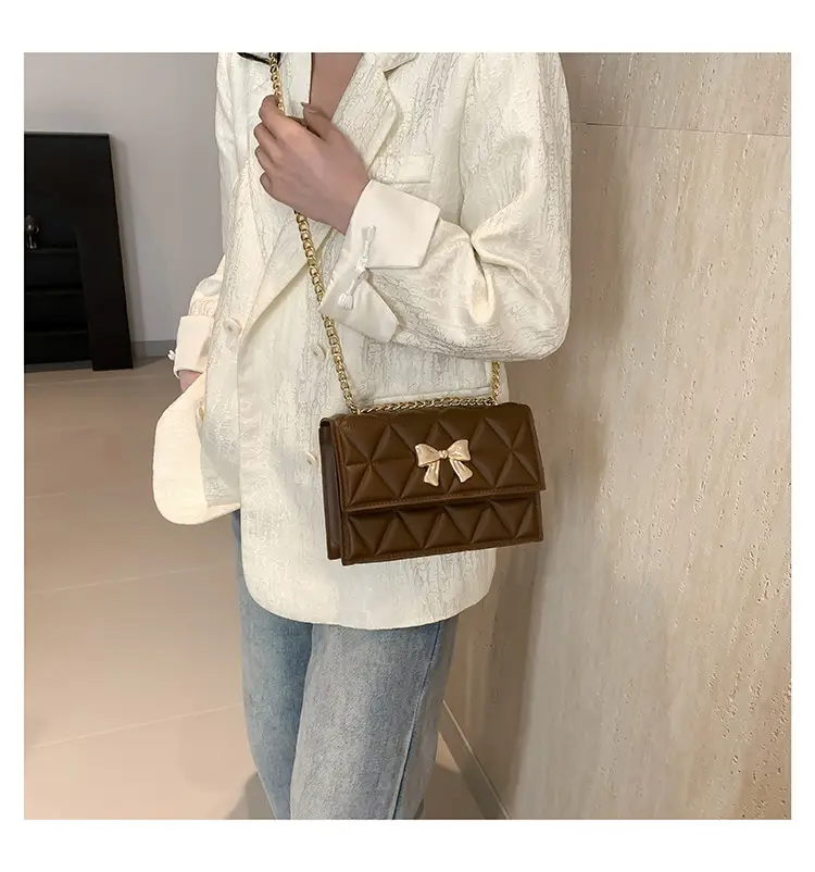 Black Diamond Embroidery Chain Shoulder Bag for Women — feature 30