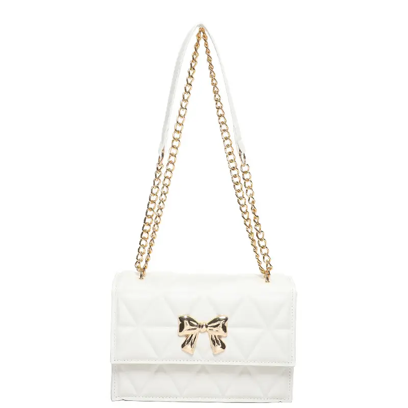 Black Diamond Embroidery Chain Shoulder Bag for Women - Image 2