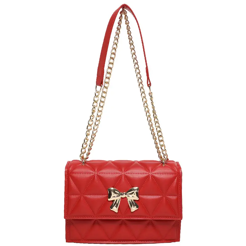 Black Diamond Embroidery Chain Shoulder Bag for Women - Image 3