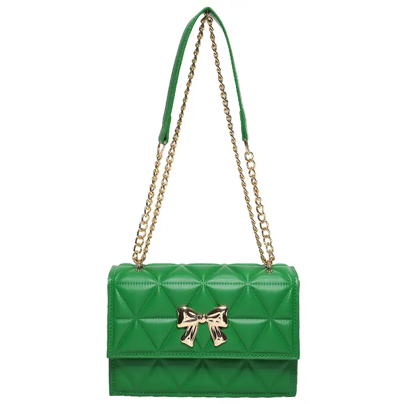 Black Diamond Embroidery Chain Shoulder Bag for Women - Image 5