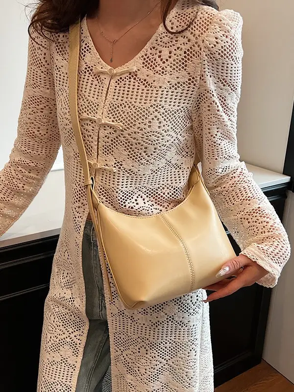 Women Crossbody Bag White Leather 2024 Summer - Image 8