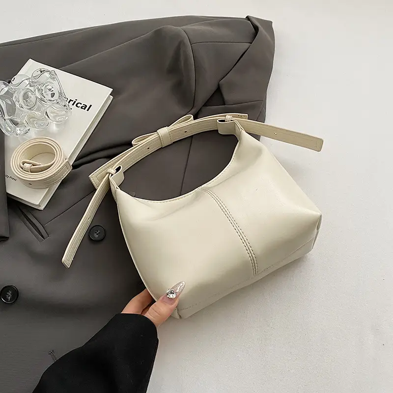 Women Crossbody Bag White Leather 2024 Summer - Image 4